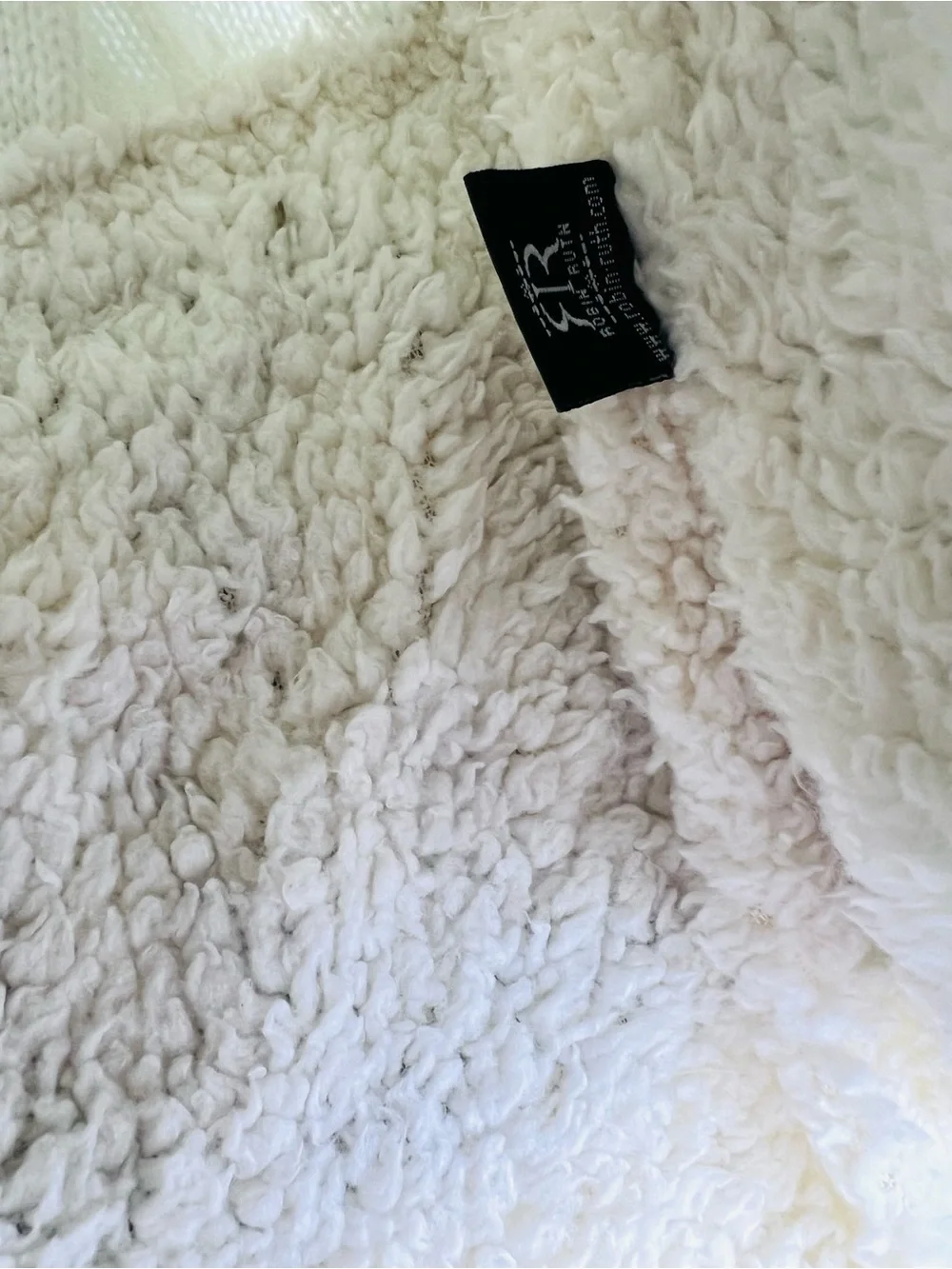 Robin Ruth Light Blue and White Pom-Pom Sherpa Earflap Hat “Amsterdam” One Size